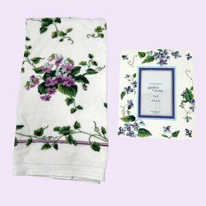 WAVERLY GARDEN ROOM SWEET VIOLETS FLORAL 4x6 PICTURE FRAME & BATH TOWEL SET